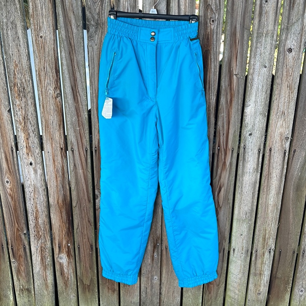 Edelweiss Ski Pants 8 Ladies Teal Turquoise Padded Puffer Vintage Snow Small